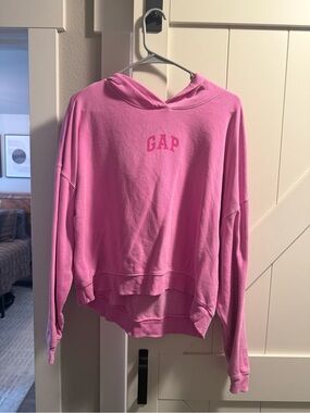 GAP Pink Crewneck Hoodie with Logo